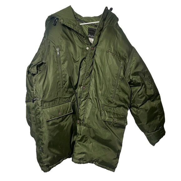 Sean John  Military Down Parka Coat Jacket Men’s XL Green Y2K  Long Puffer - Picture 1 of 9